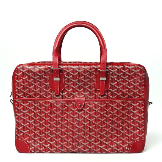Goyardine Ambassade MM Briefcase Red