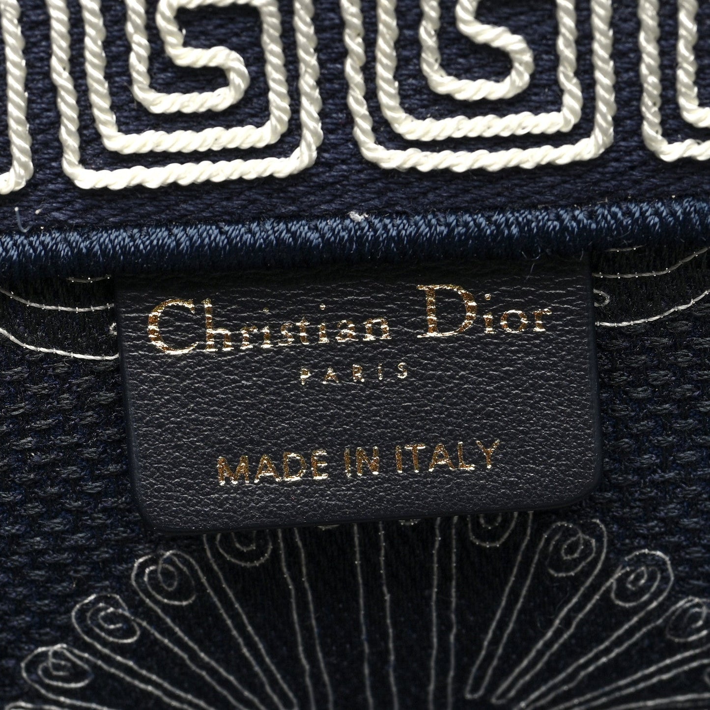 Canvas Embroidered Cornely Book Tote Blue White