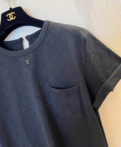 CC 2025 Open-back T-shirt Black Cotton