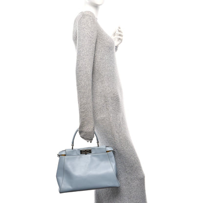 Vitello Morgan Shiny Nappa Medium Peekaboo Iconic Satchel Polvere Sunflower