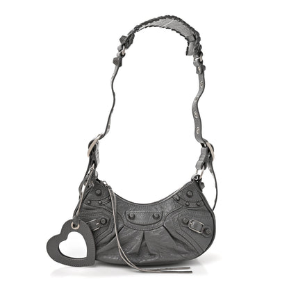 Agneau Arena Le Cagole Shoulder Bag XS Dark Grey