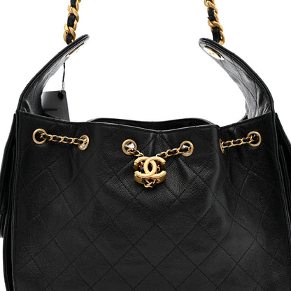 Caviar Quilted Small Chanel 25 Handbag Black