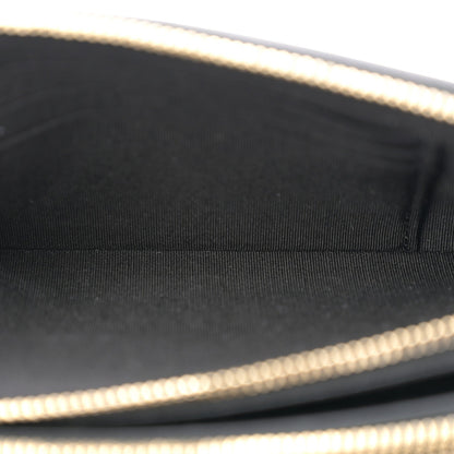 Caviar Quilted CC Filigree Clutch With Chain Beige Black
