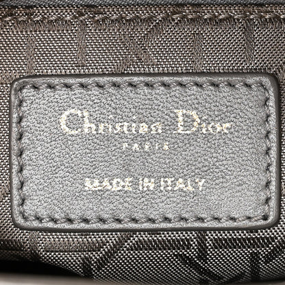 Metallic Lambskin Cannage Mini Lady Dior Grey