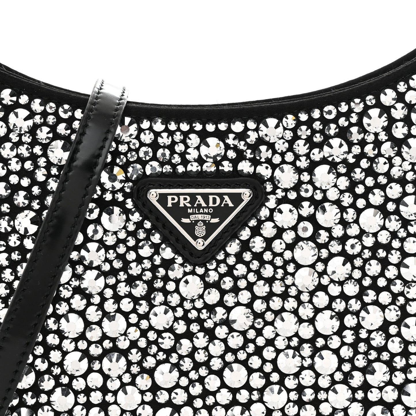 Satin Crystal Cleo Adjustable Strap Shoulder Bag Metal