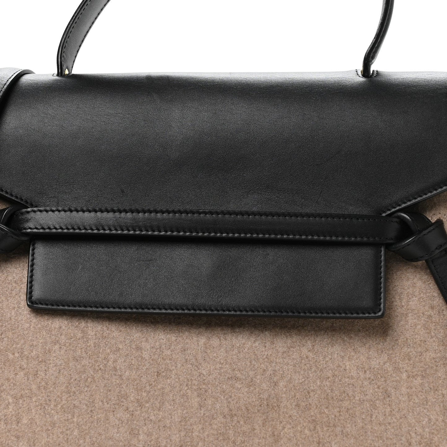 Felt Smooth Calfskin Mini Belt Bag Beige