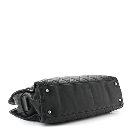 Caviar Quilted French Riviera Tote Black
