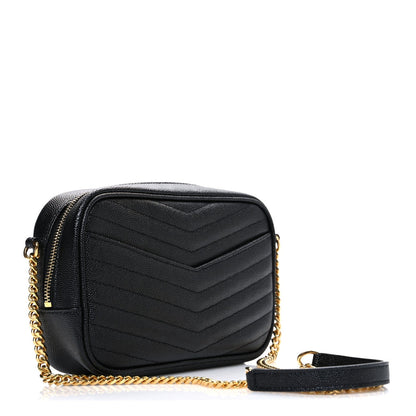 Grain De Poudre Matelasse Monogram Mini Lou Camera Bag Black