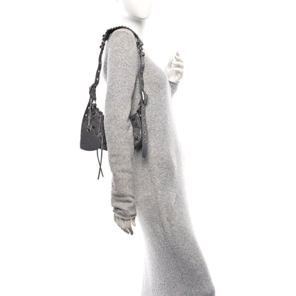 Agneau Arena Le Cagole Shoulder Bag XS Dark Grey
