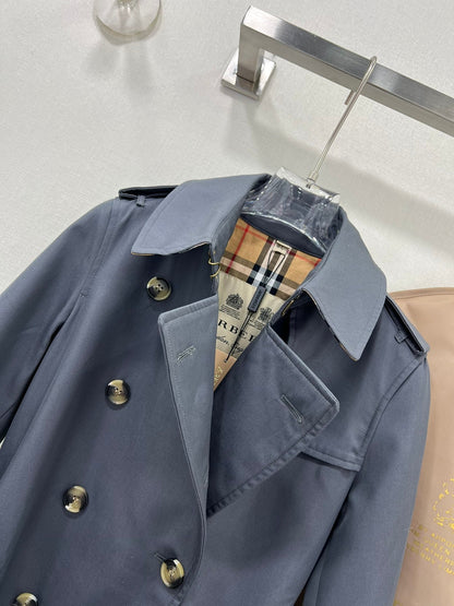 Bur 25 Long Coat Grey Blue Cotton 299471