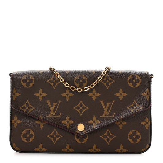 Monogram Pochette Felicie Chain Wallet Fuchsia