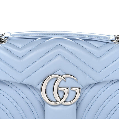 Lambskin Matelasse Medium GG Marmont Shoulder Bag  Light Blue