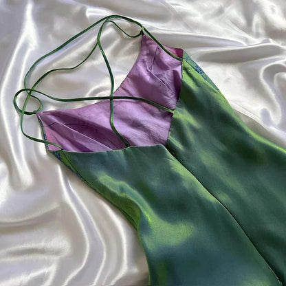 Beautiful A Line Spaghetti Straps Green Long Prom Dresses Prom Gown