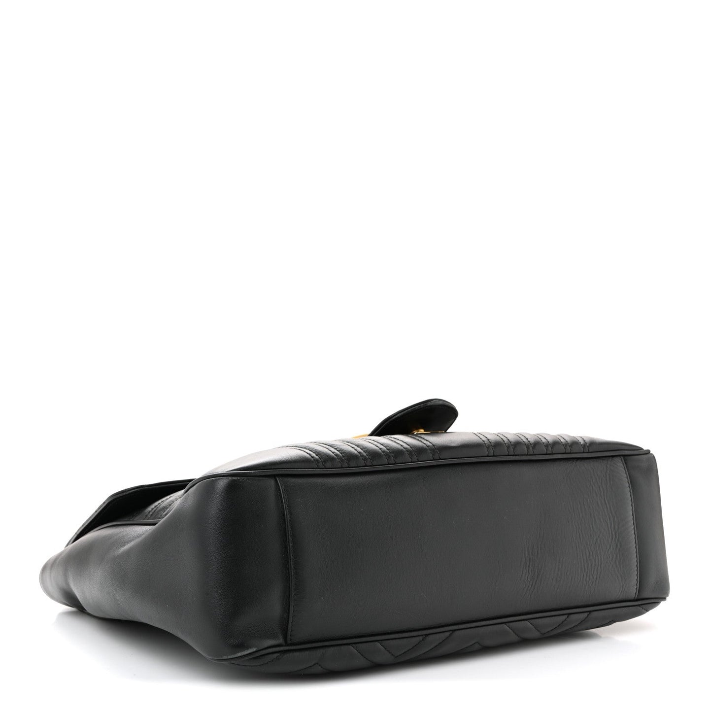 Calfskin Matelasse Large GG Marmont Shoulder Bag Black