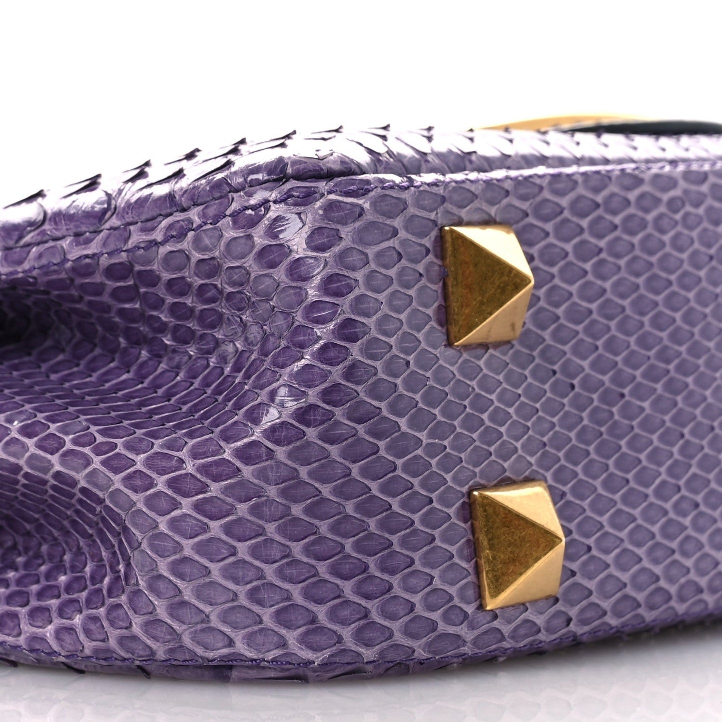 Snakeskin Stud Sign Shoulder Bag Purple