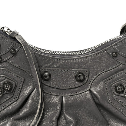 Agneau Arena Le Cagole Shoulder Bag XS Dark Grey