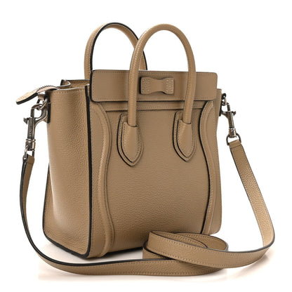 Drummed Calfskin Nano Luggage Dune