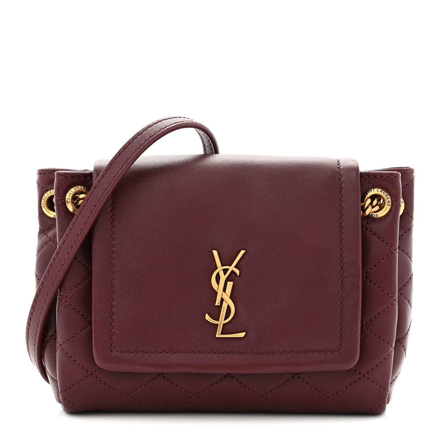 Lambskin Quilted Monogram Mini Nolita Hot Wine