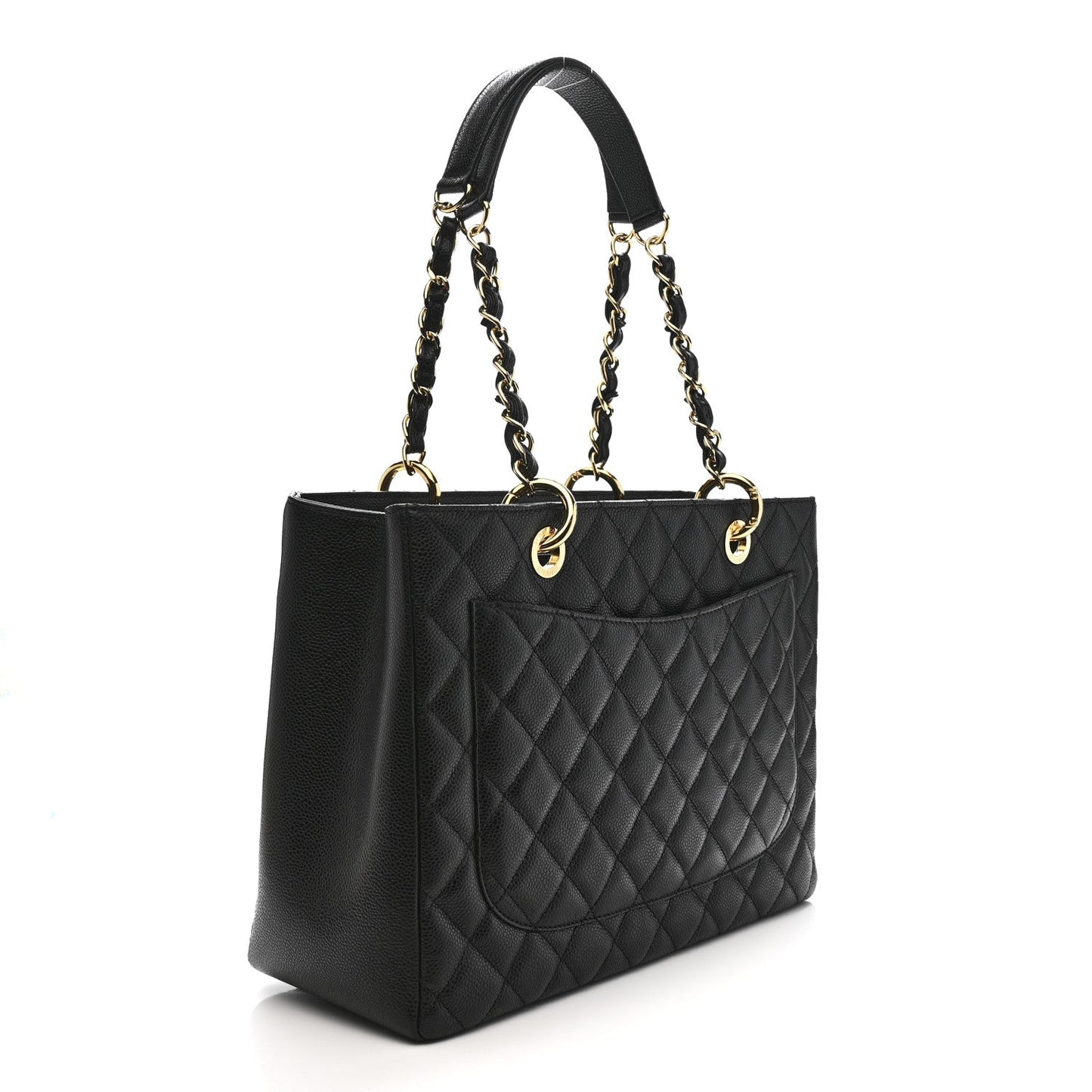 Caviar Quilted Grand Shopping Tote GST Black