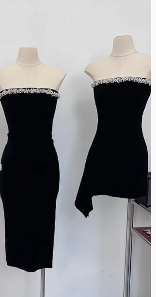 Tube Top Dress Women 2025 New High-end Birthday Dress One Shoulder Hip Skirt R0254