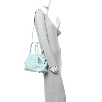 Nappa Intrecciato Bauletto Teal Washed