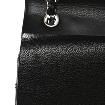 Caviar Quilted Jumbo Double Flap Black