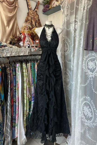 Black Elegant Vintage Prom Gowns Prom Dresses