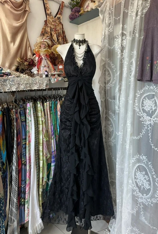 Black Elegant Vintage Prom Gowns Prom Dresses