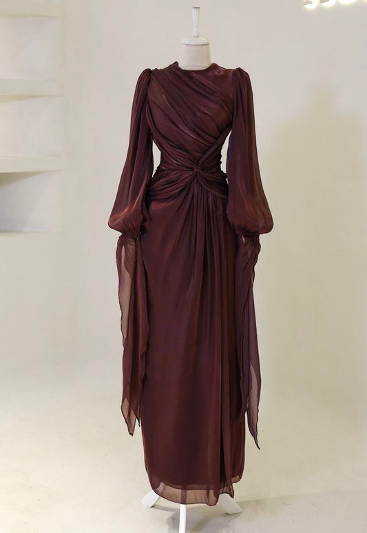 Burgundy Prom Dresses A Line Long Prom Gown