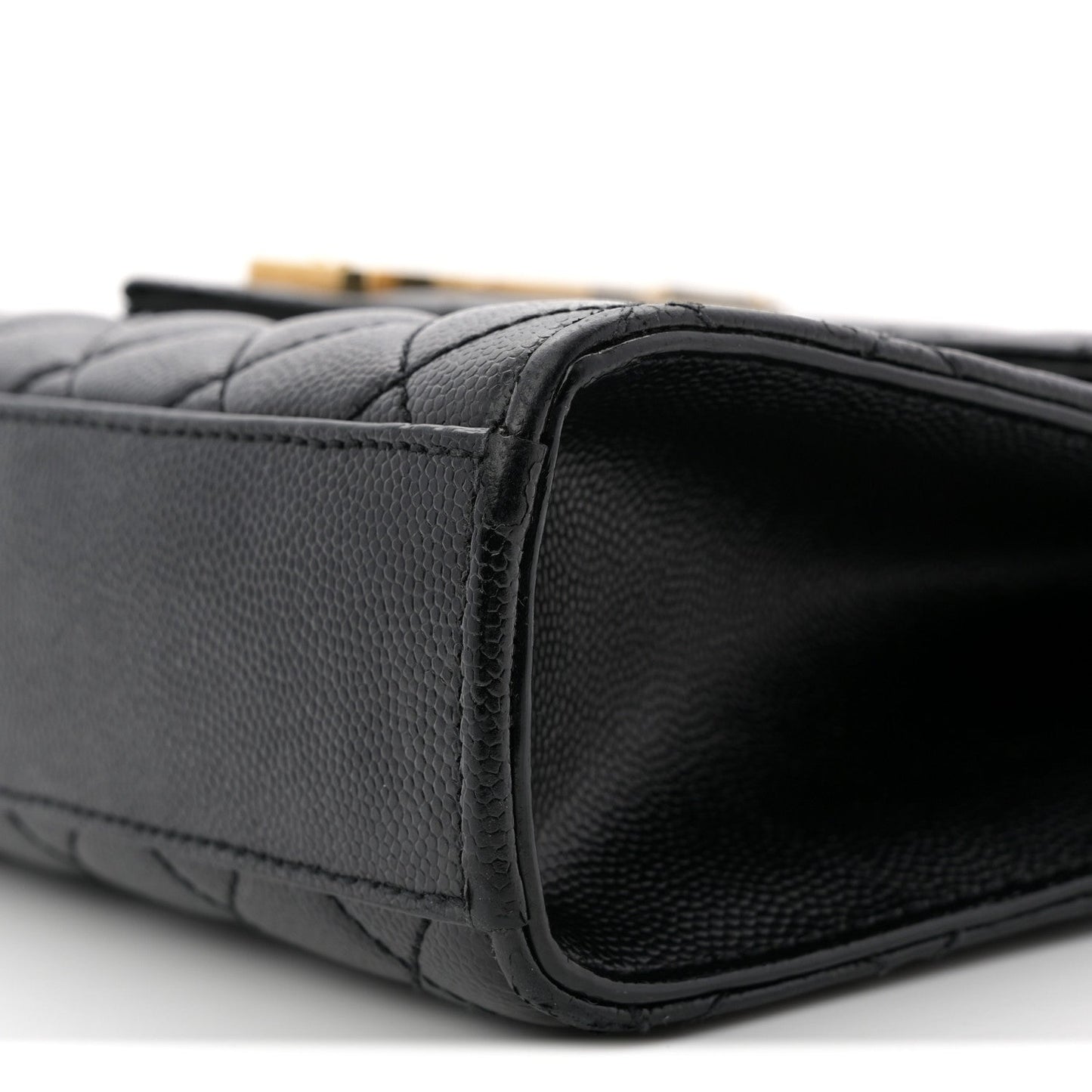 Grain De Poudre Textured Mixed Matelasse Triquilt Medium Monogram Satchel Black