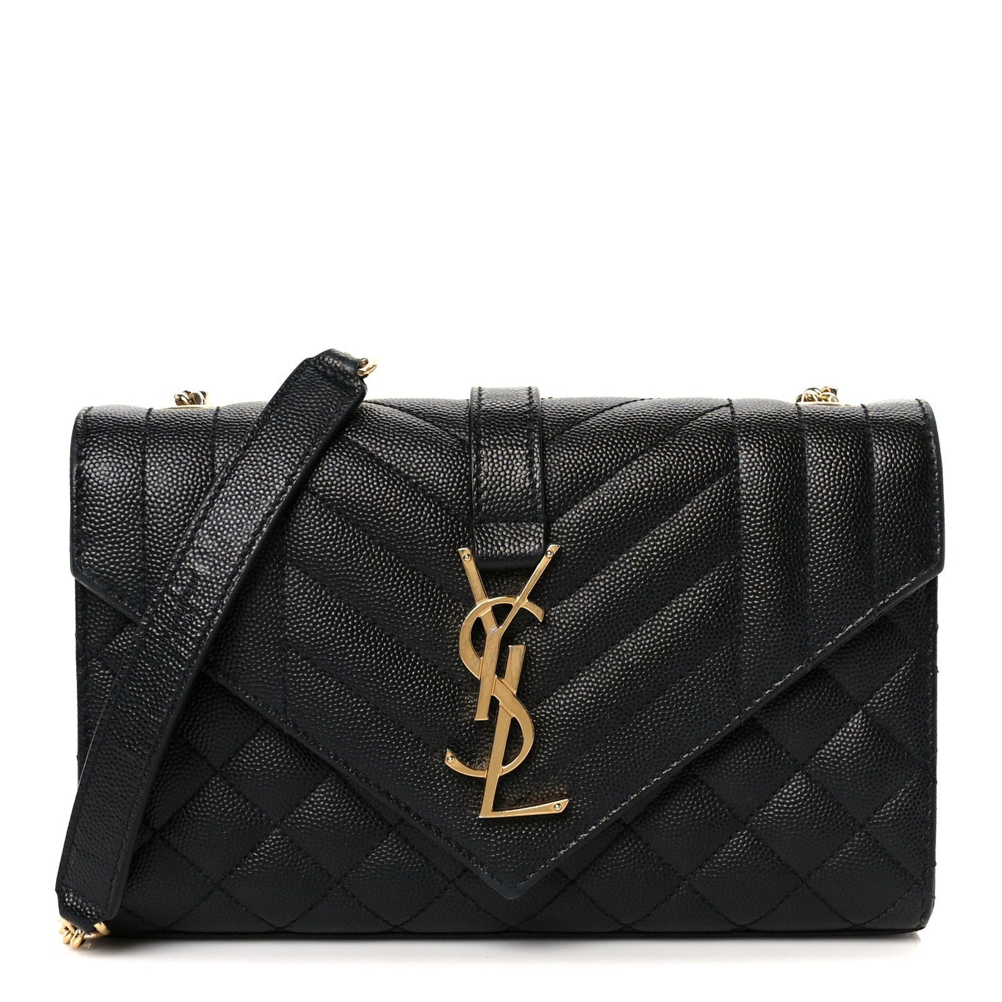 Grain De Poudre Textured Mixed Matelasse Triquilt Small Monogram Satchel Black