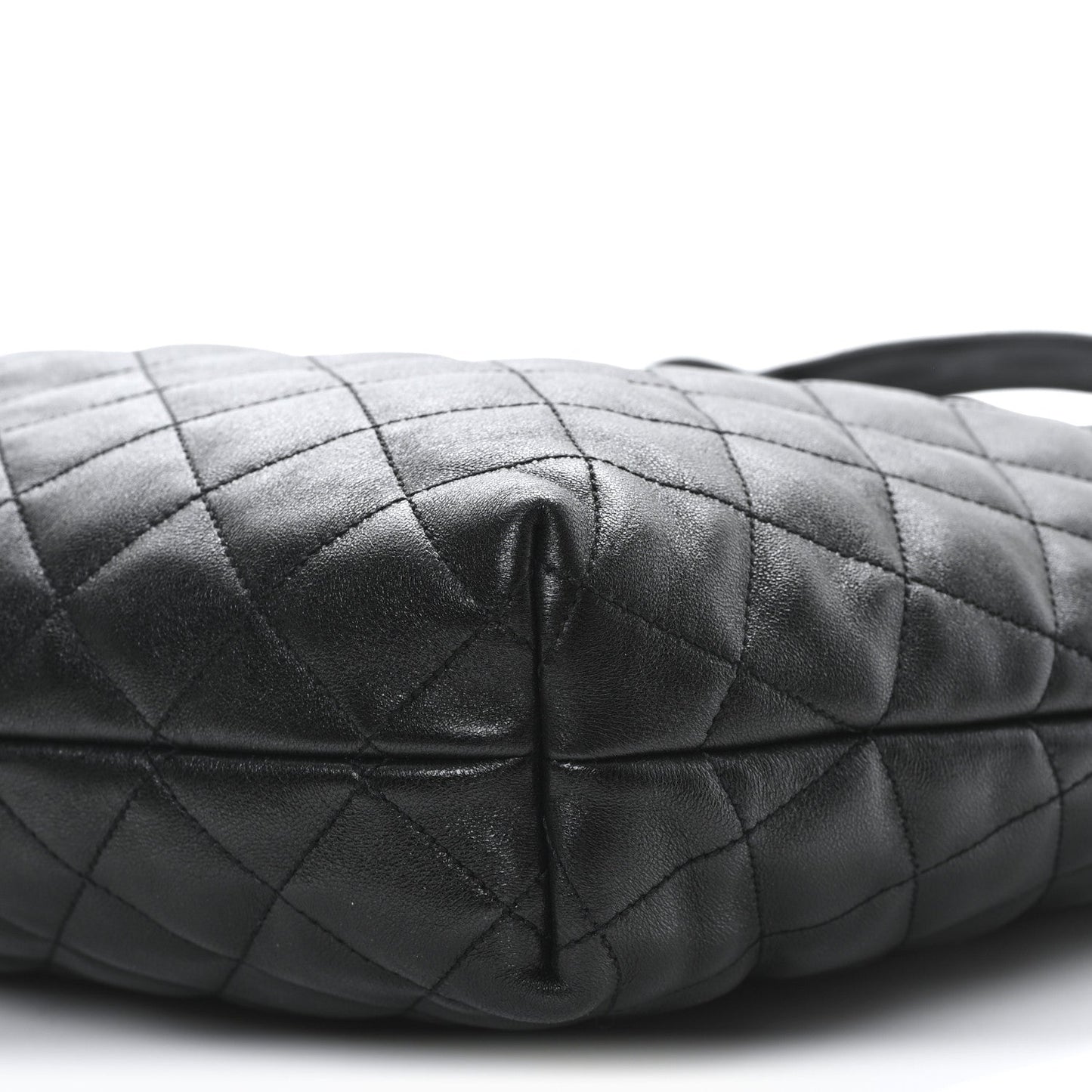 Lambskin Quilted Maxi Icare Shopping Tote Black