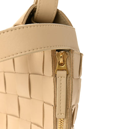 Lambskin Maxi Intrecciato Bowling Cassette Shoulder Bag Porridge