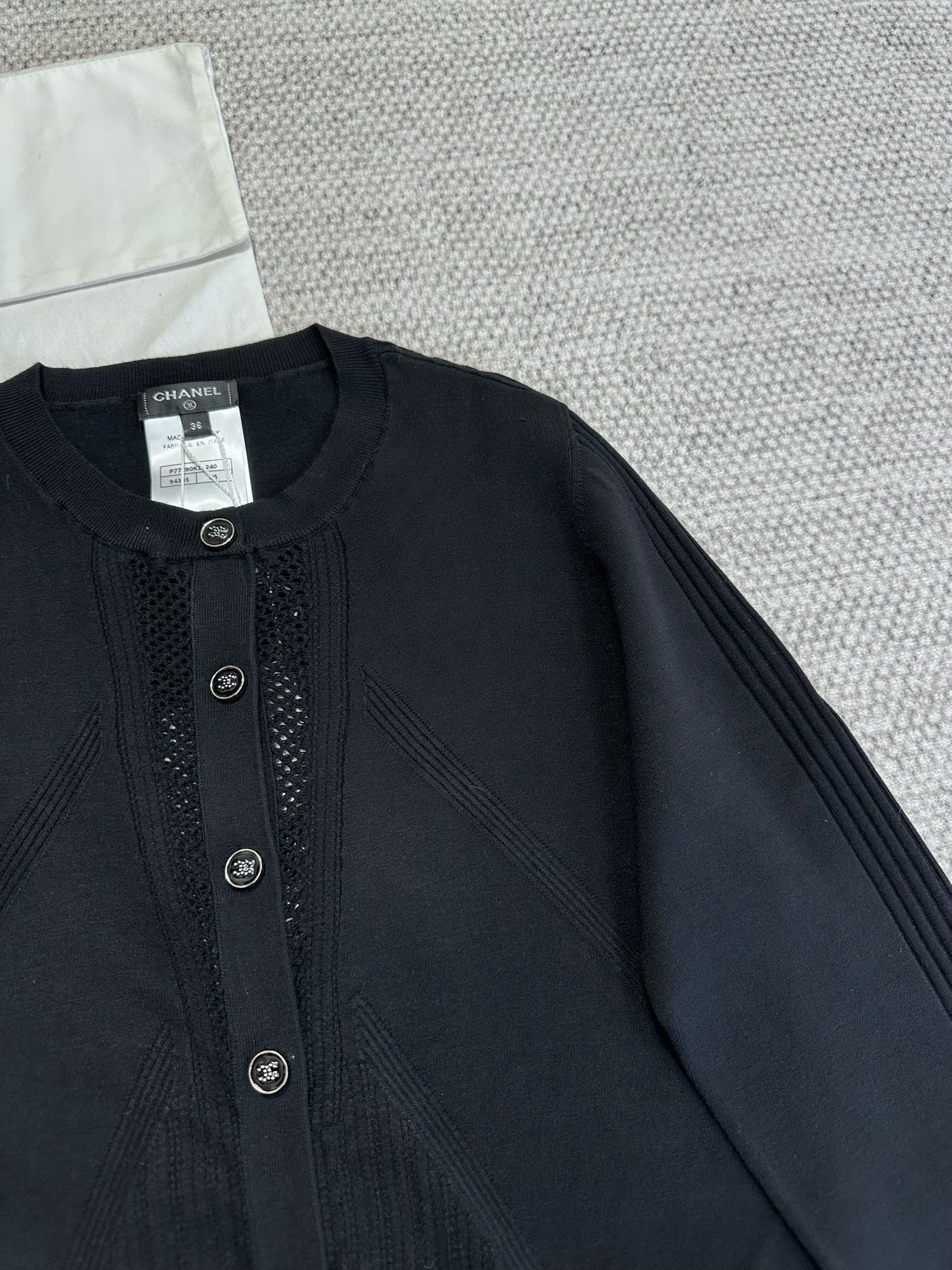 CC Cardigan In Black Wool Viscose