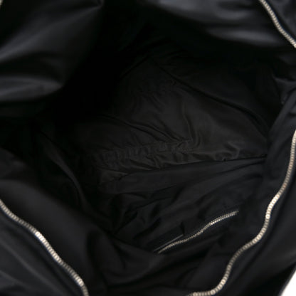 Nylon Calfskin Cut Out Duffle Bag Black