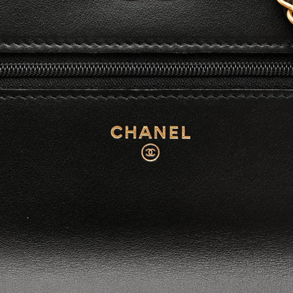 Calfskin Quilted Perfect Fit Wallet On Chain WOC Black