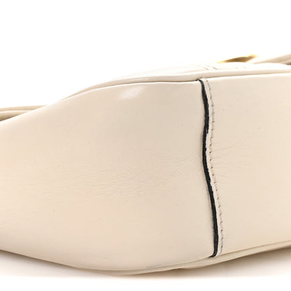 Calfskin Matelasse Small GG Marmont Shoulder Bag White