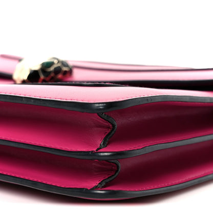 Calfskin Serpenti Forever Snake Strap Crossbody Bag Pink