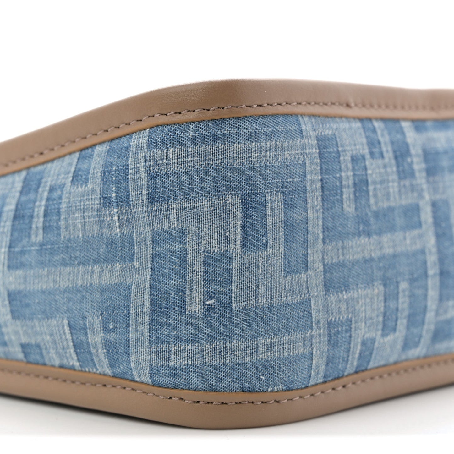 Denim Jacquard Vitello Grace FF 1974 Mini Fendessence Shoulder Bag Denim Sand