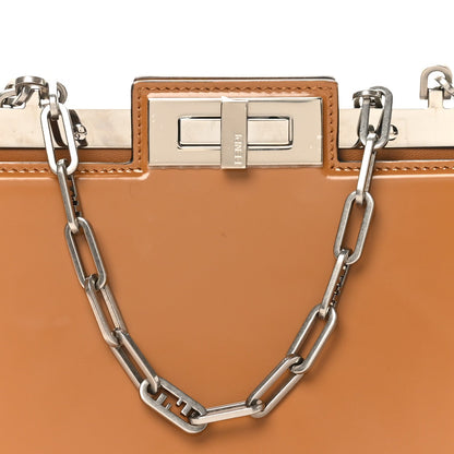 Patent Peekaboo Cut Caramello