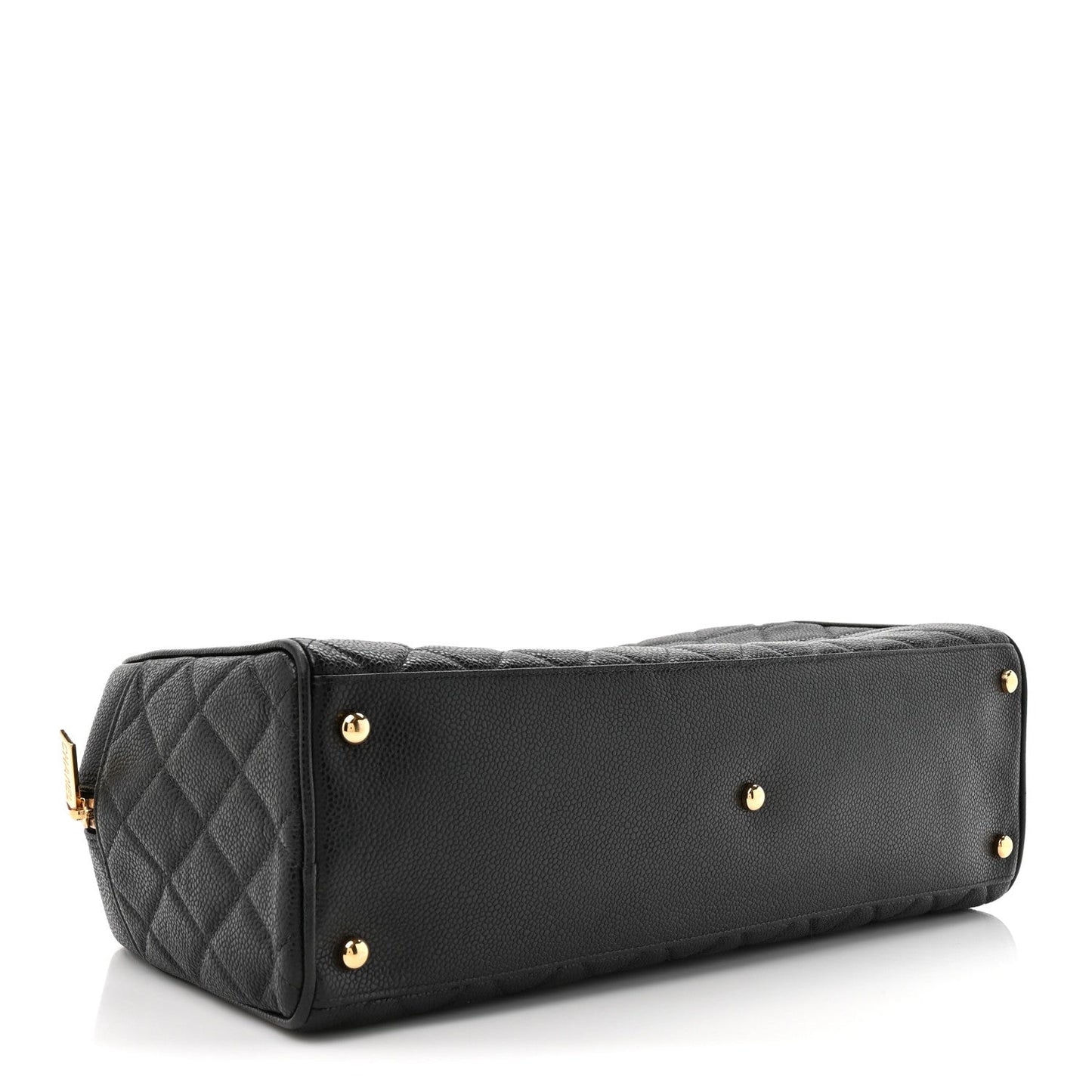 Caviar Quilted Large Bowler Black