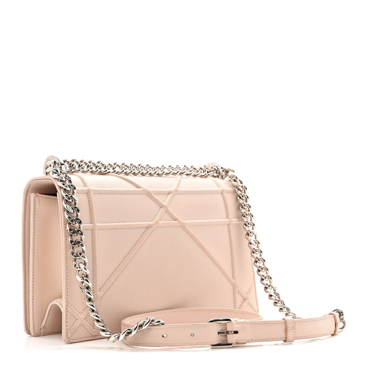 Grained Calfskin Medium Diorama Flap Bag Nude