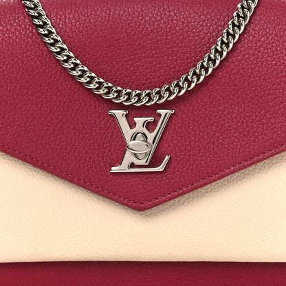 Calfskin My Lockme Chain Pochette Lie De Vin Etain Creme