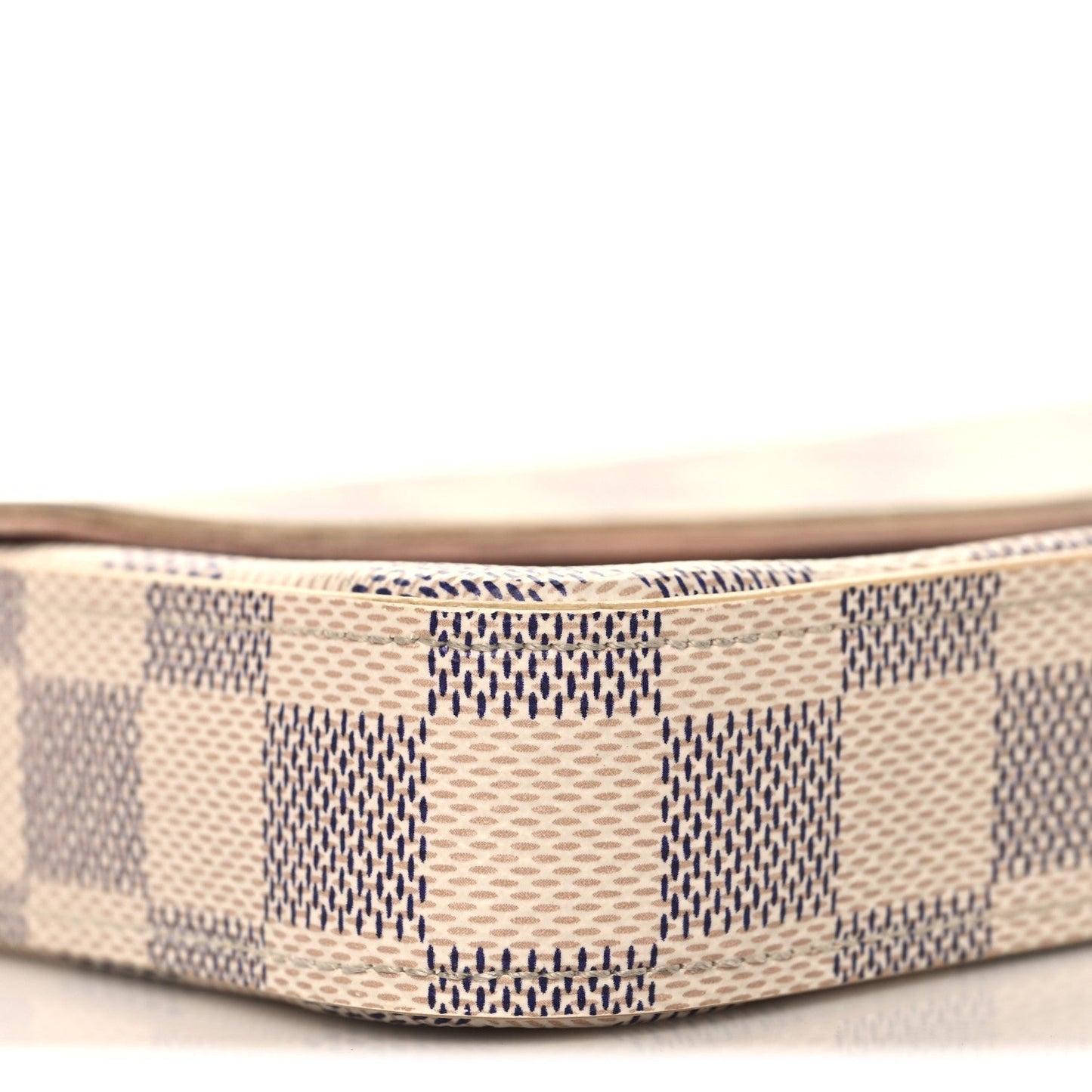 Damier Azur Pochette Felicie Chain Wallet Rose Ballerine