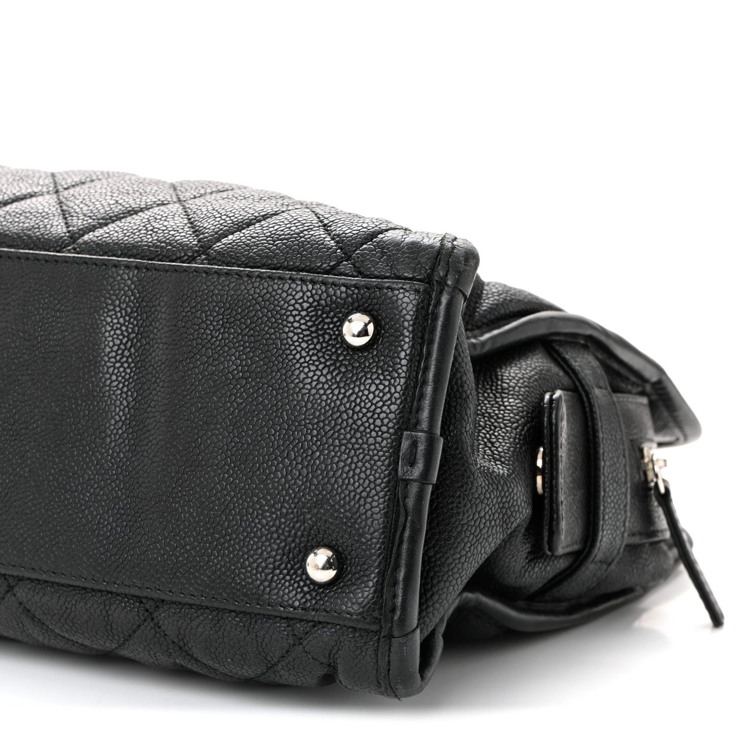 Caviar Quilted French Riviera Tote Black