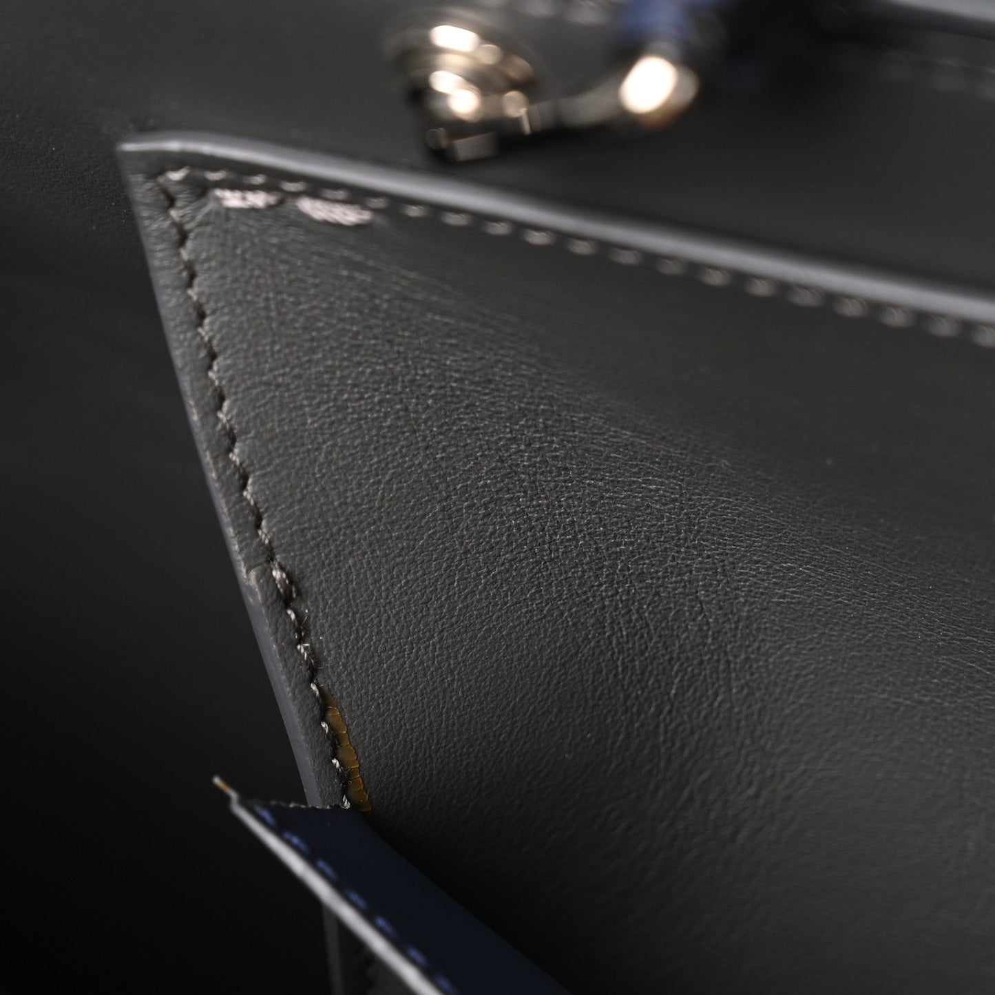 Calfskin Embossed Large Peekaboo Iconic Fit Satchel Blueberry