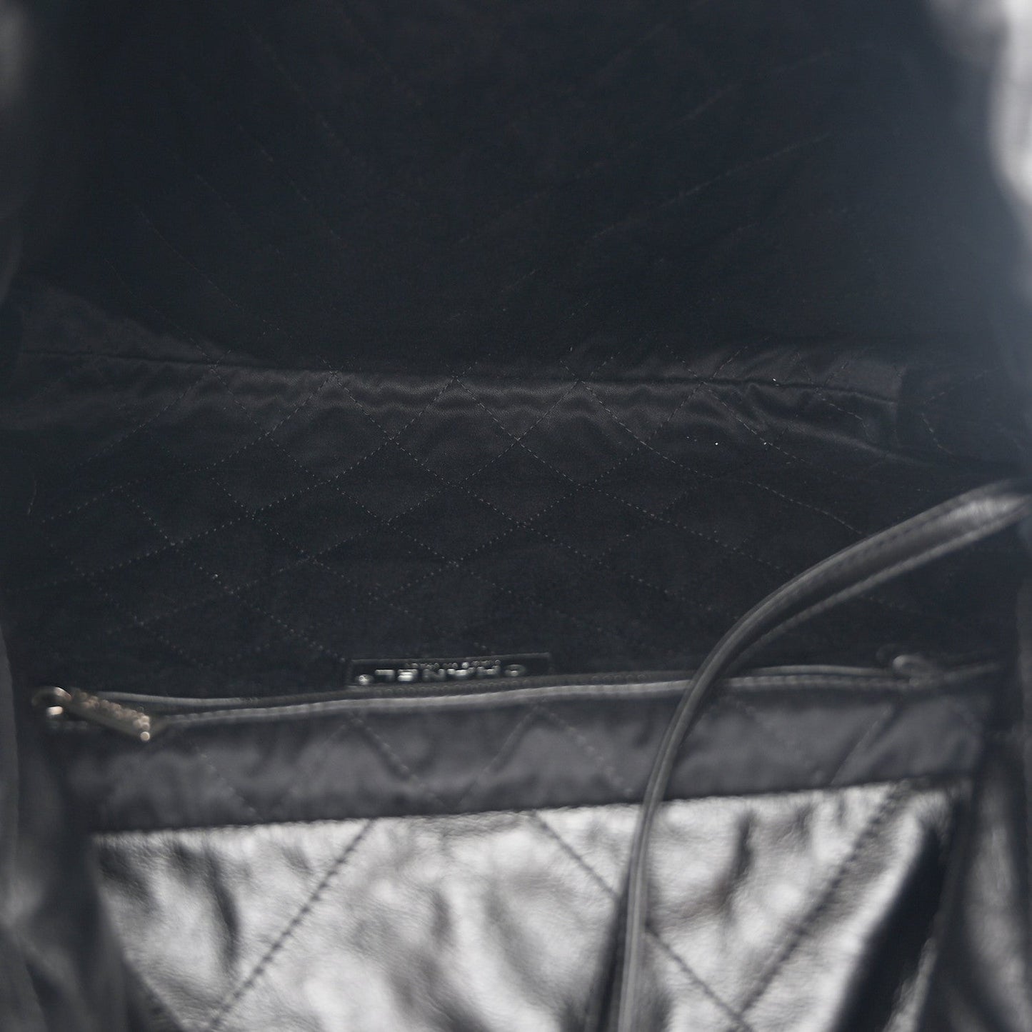 Shiny Calfskin Quilted Small Chanel 22 Black