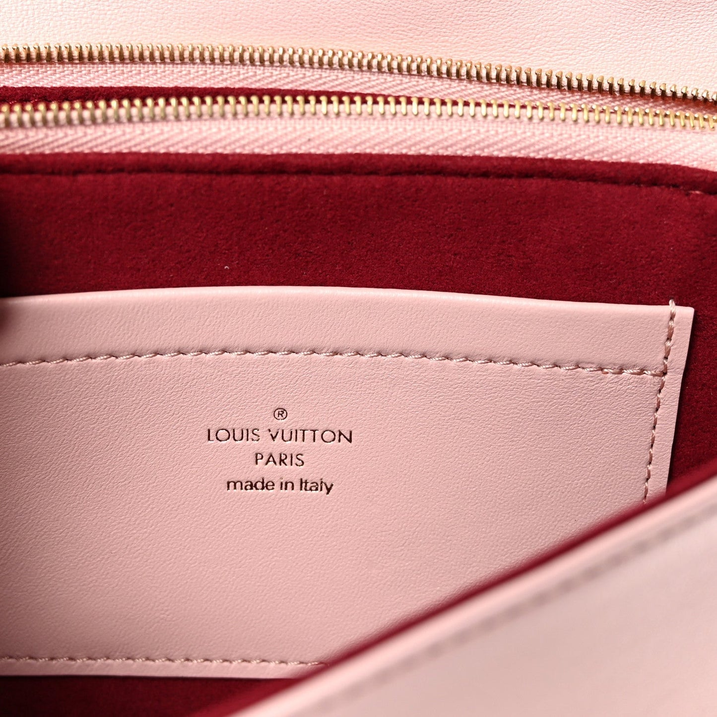 Lambskin Embossed Monogram Pochette Coussin Rose