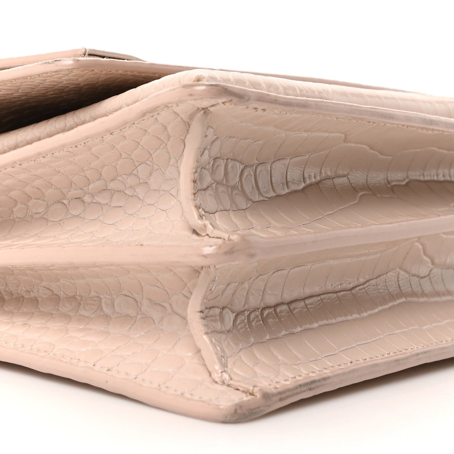Calfskin Crocodile Embossed Medium Monogram Sunset Rose Antic