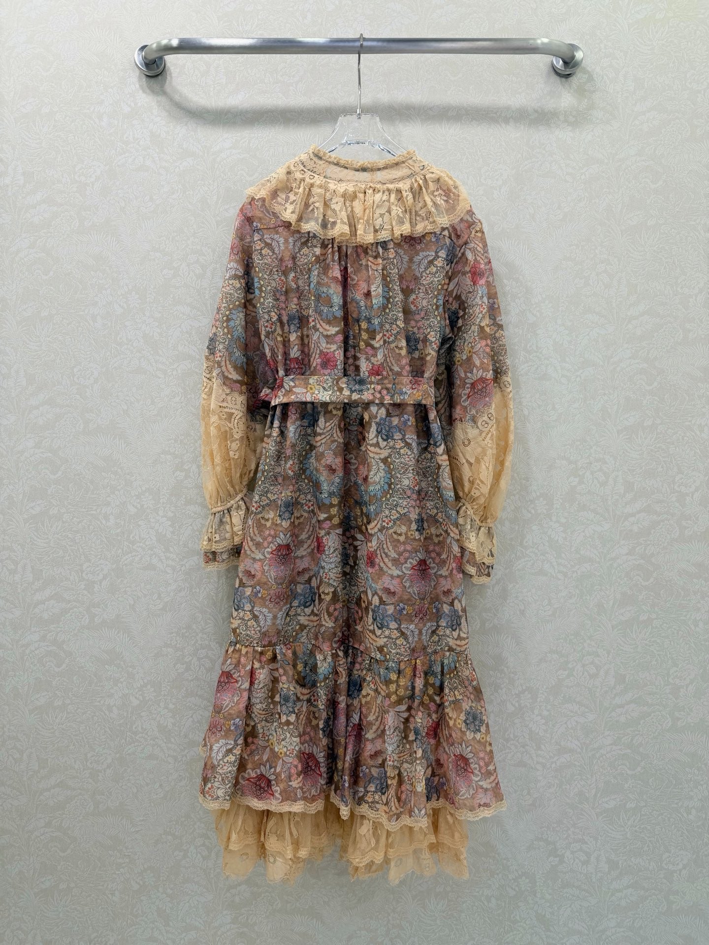Zimmermann Rebellion Lace-Up Mini Dress Tan Pink Cotton 347314